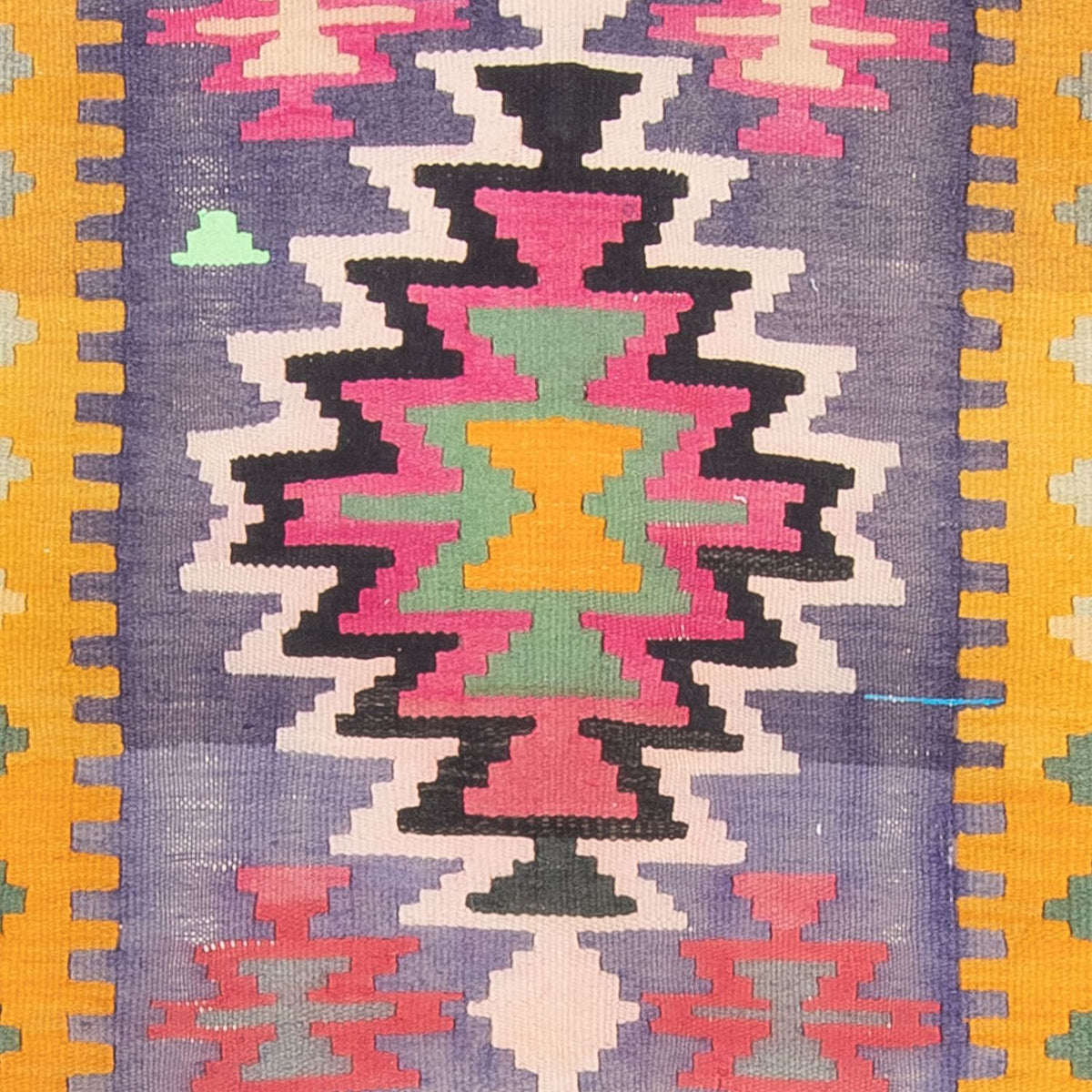 Biegacz Dywan Kelim - Stary - 360 x 147 cm - wielokolorowy