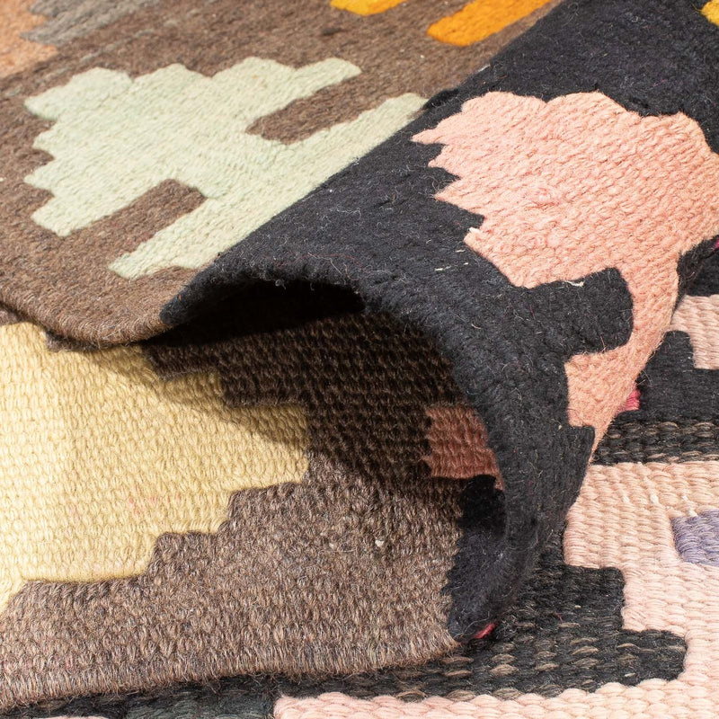 Biegacz Dywan Kelim - Stary - 360 x 147 cm - wielokolorowy