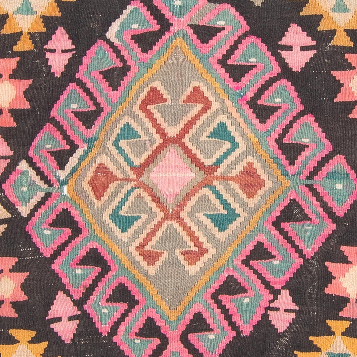 Biegacz Dywan Kelim - Stary - 347 x 150 cm - wielokolorowy