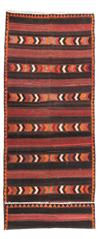Biegacz Dywan Kelim - Stary - 433 x 160 cm - wielokolorowy