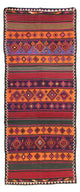 Biegacz Dywan Kelim - Stary - 395 x 160 cm - wielokolorowy
