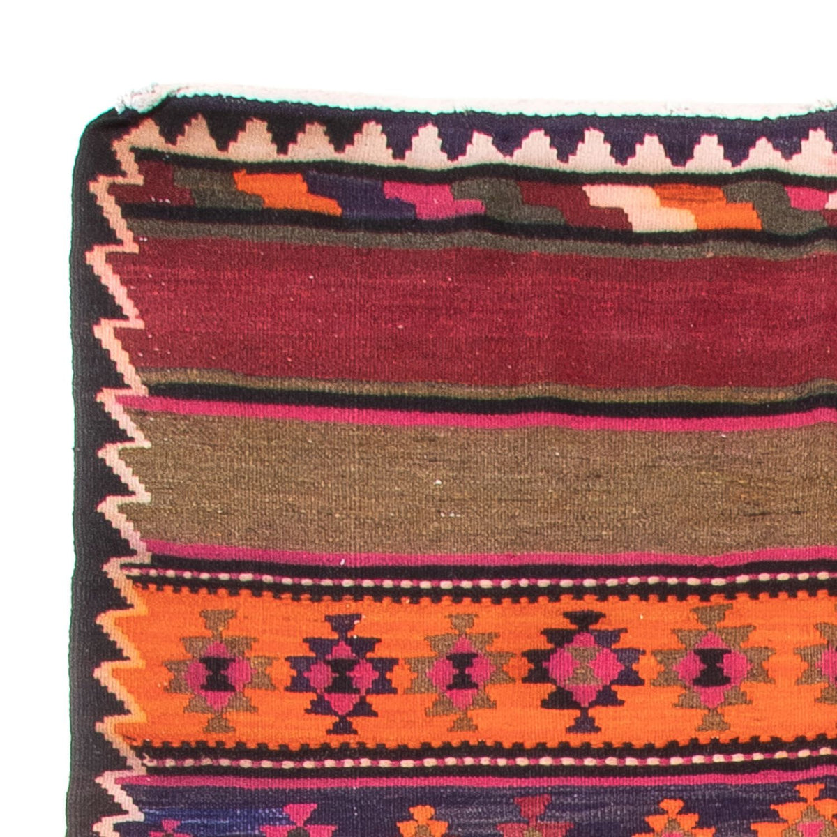 Biegacz Dywan Kelim - Stary - 395 x 160 cm - wielokolorowy