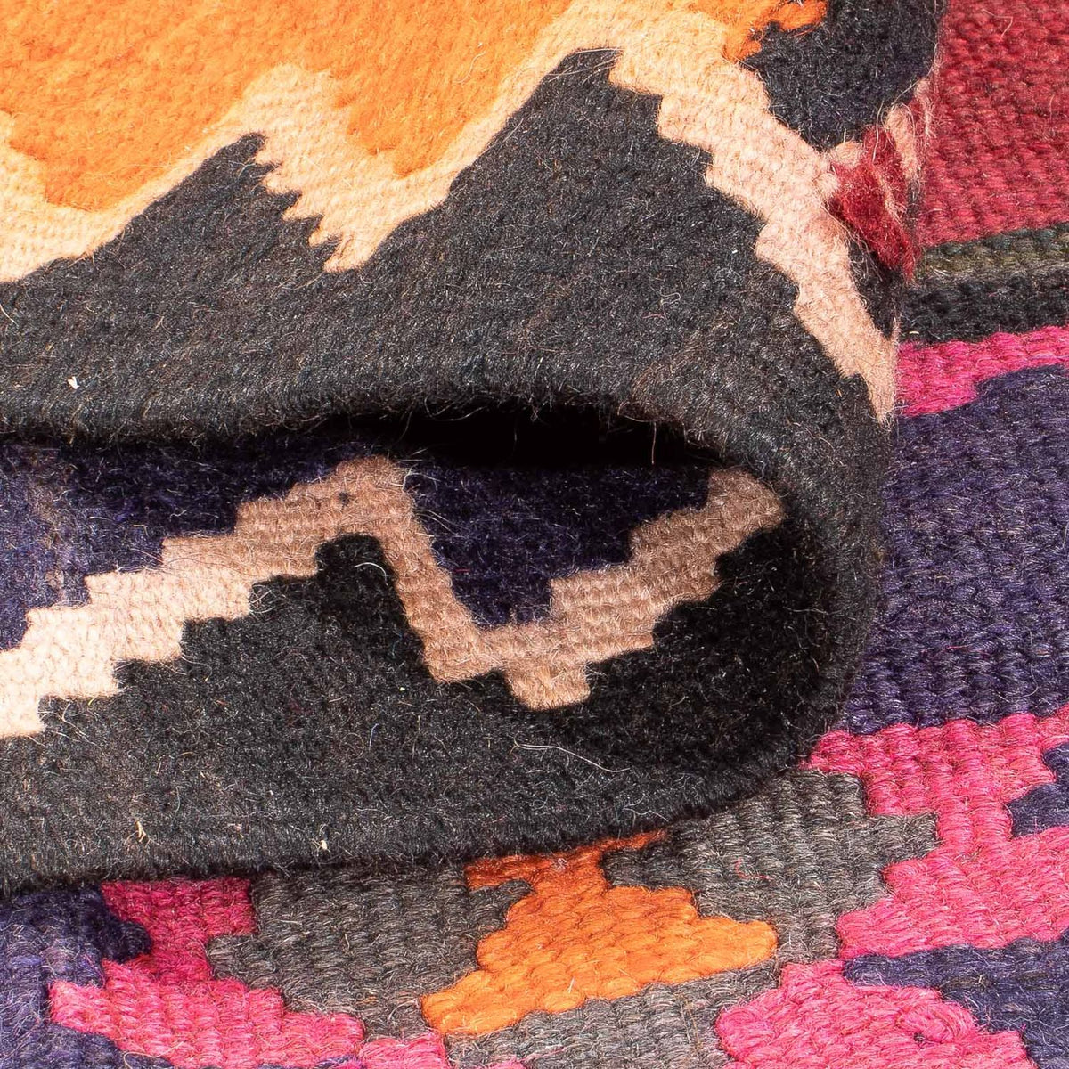 Biegacz Dywan Kelim - Stary - 395 x 160 cm - wielokolorowy