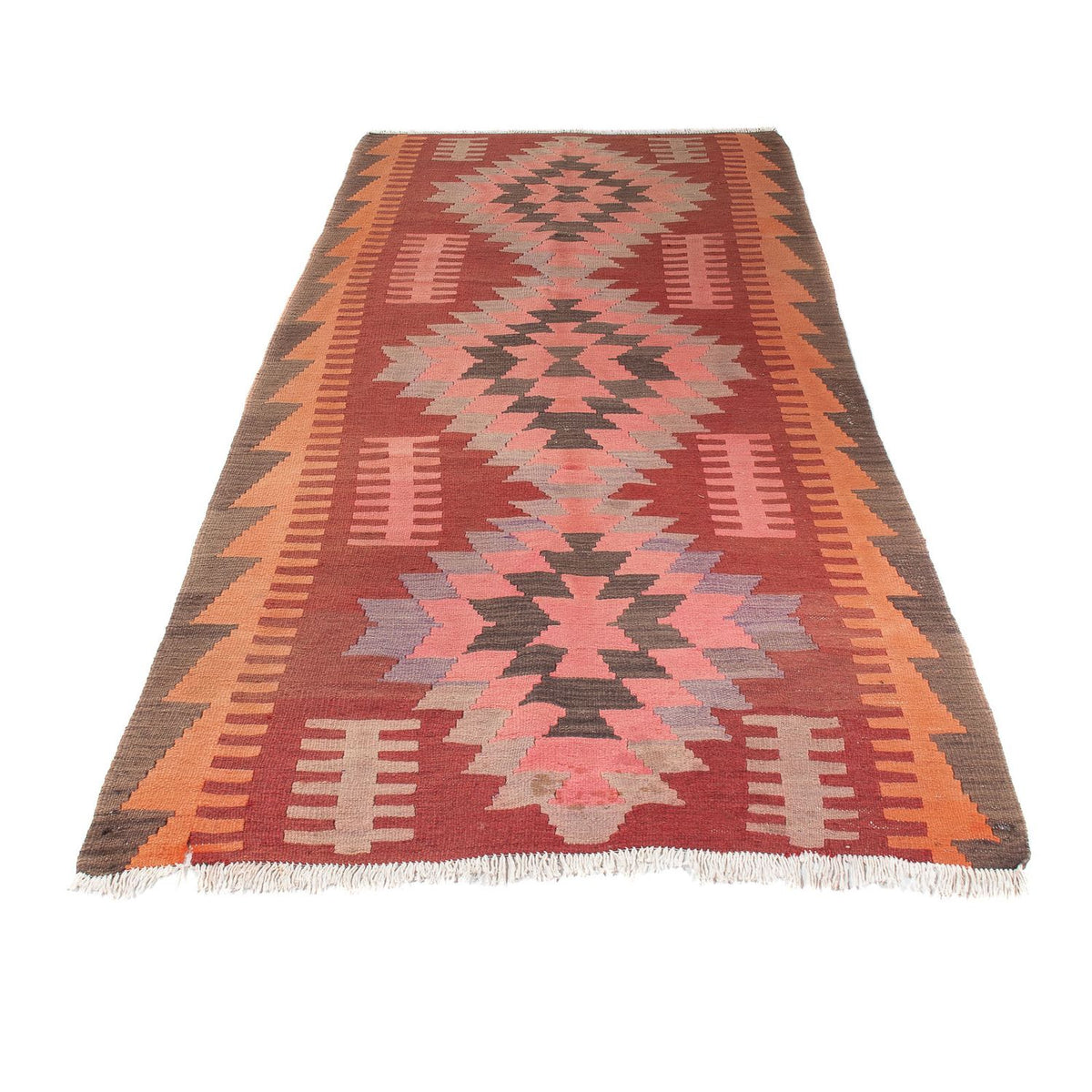 Biegacz Dywan Kelim - Stary - 270 x 110 cm - wielokolorowy