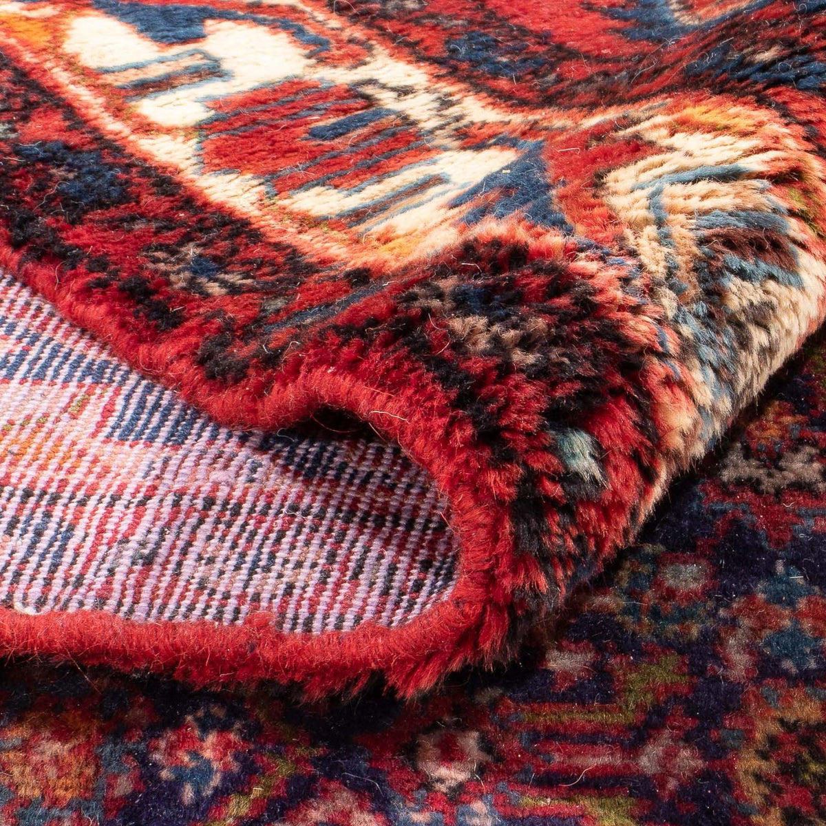 Biegacz Perski dywan - Nomadyczny - 372 x 153 cm - ciemnoniebieski