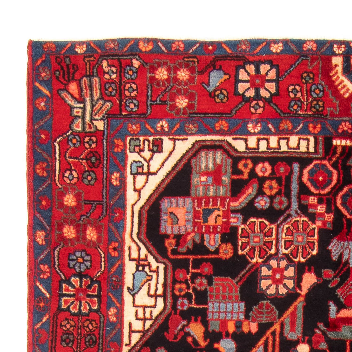 Biegacz Perski dywan - Nomadyczny - 287 x 154 cm - ciemnoniebieski