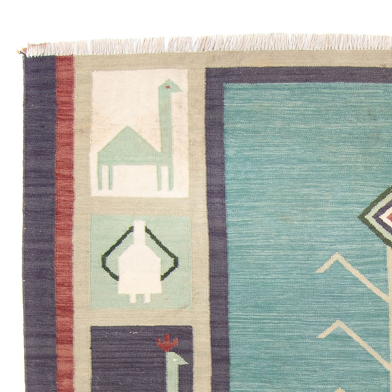 Dywan Kelim - modny - 240 x 200 cm - jasnoniebieski