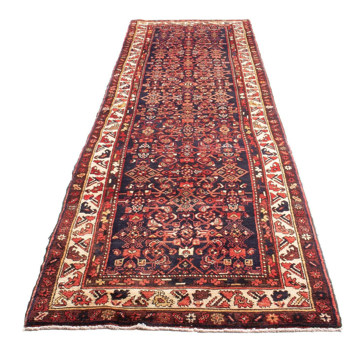 Biegacz Perski dywan - Nomadyczny - 412 x 105 cm - ciemnoniebieski