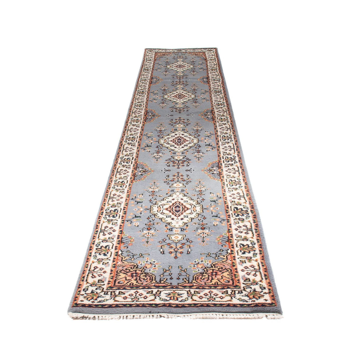 Biegacz Orientalny dywan - Indus - 400 x 80 cm - jasnoniebieski