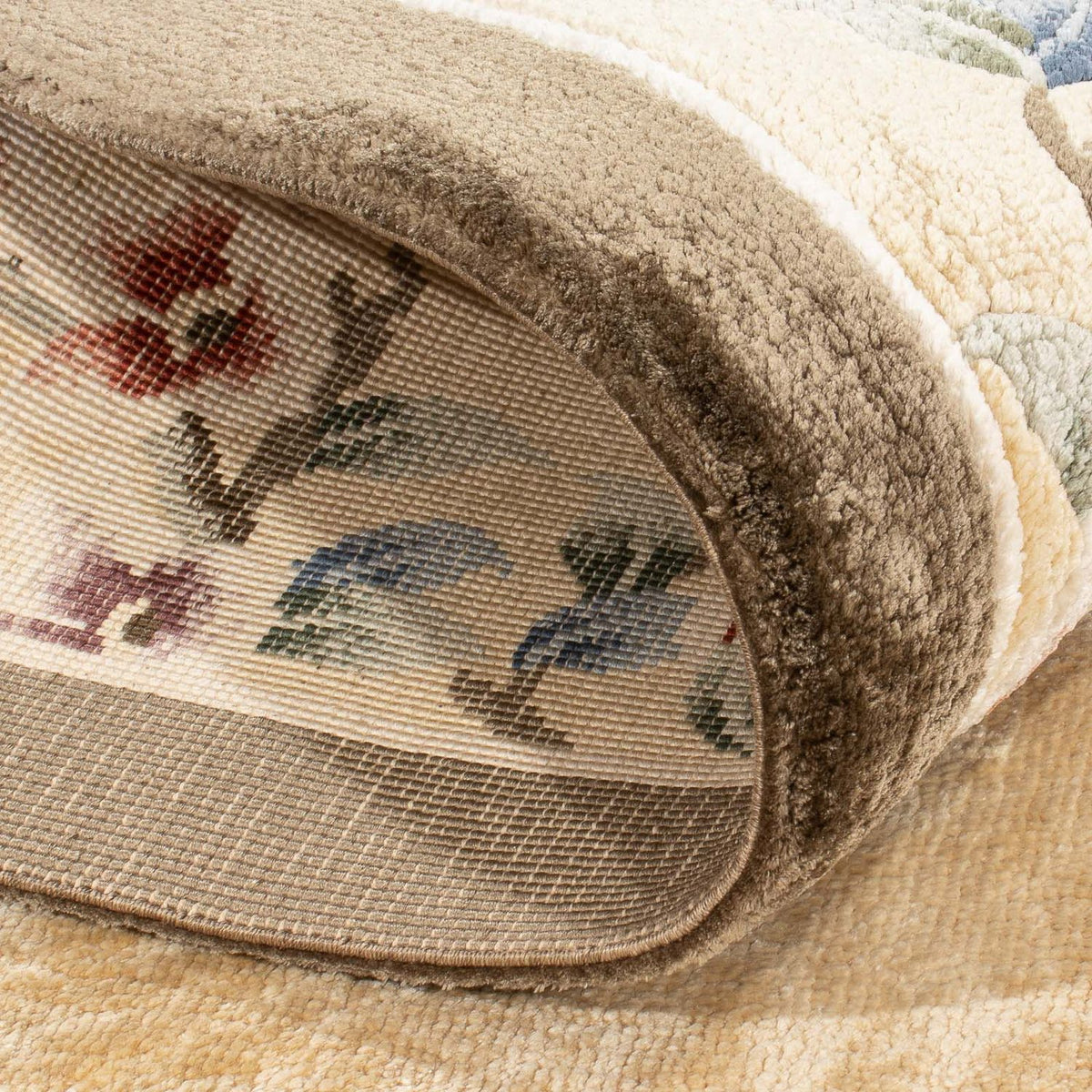 Dywan z jedwabiu - jedwab chiński - 120 x 61 cm - złoto