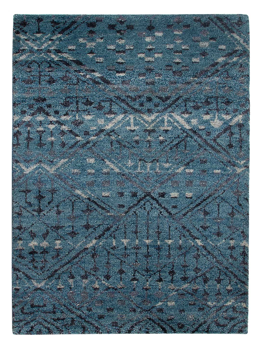 Gabbeh Teppich - Indus - 90 x 60 cm - petrolblau