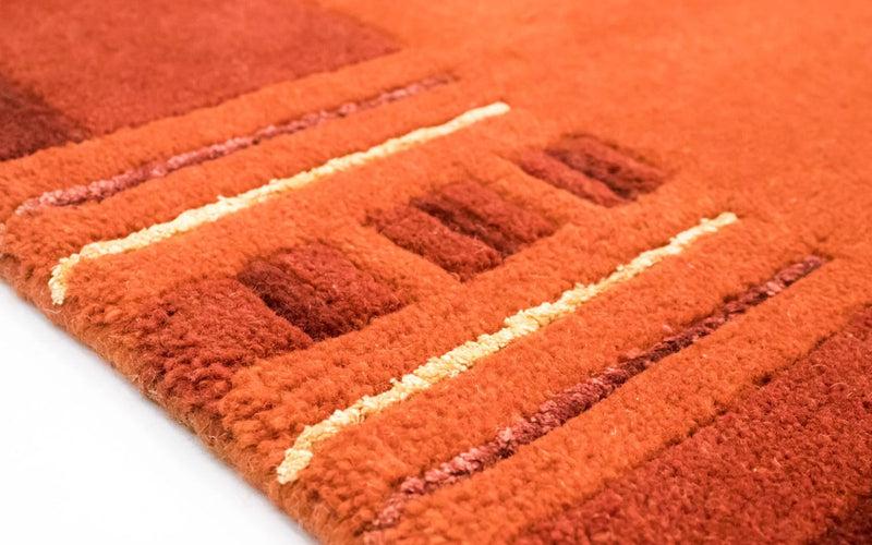 Dywan z Nepalu - 239 x 173 cm - pomarańczowy
