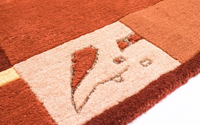 Dywan z Nepalu - 242 x 173 cm - pomarańczowy