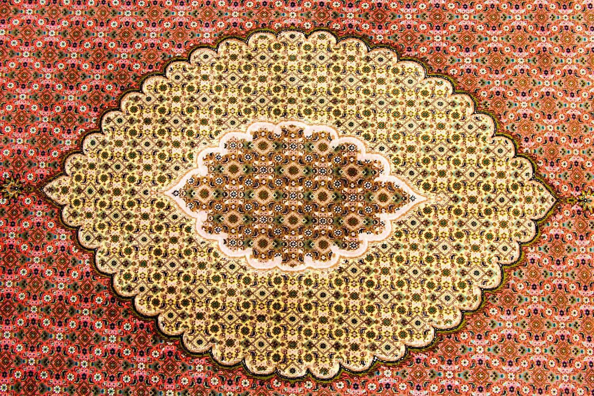 Dywan perski - Tabriz - Królewski - 300 x 204 cm - pomarańczowy