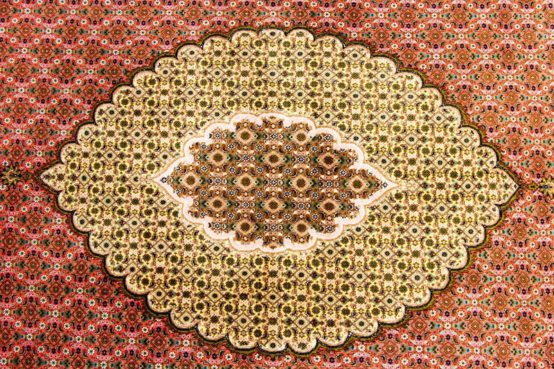 Dywan perski - Tabriz - Królewski - 300 x 204 cm - pomarańczowy