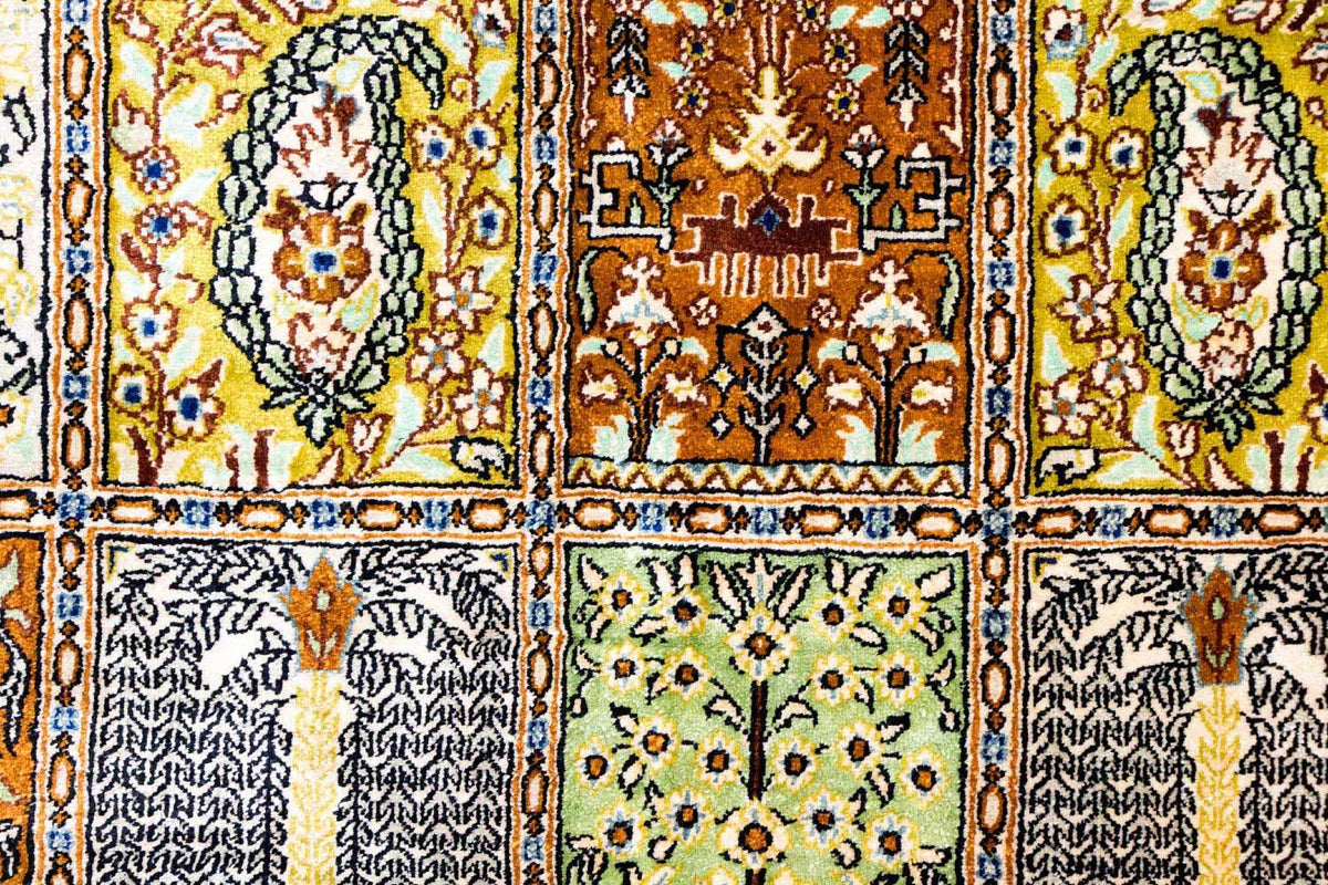 Jedwabny dywan - Ghom Silk - Premium - 152 x 101 cm - wielokolorowy