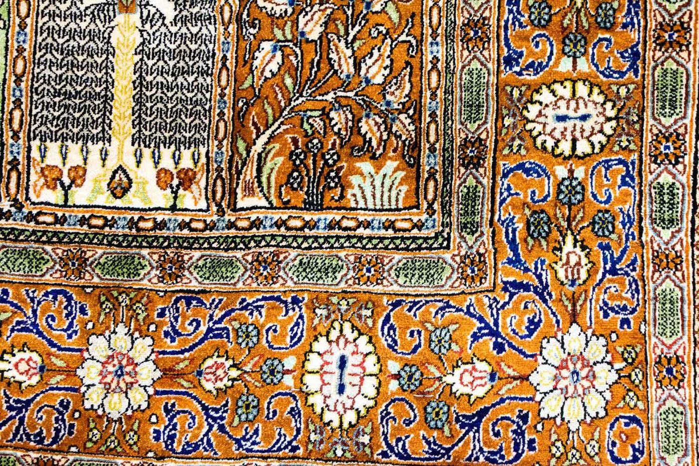Qom jedwab Dywan 152x101cm - Dywan perski