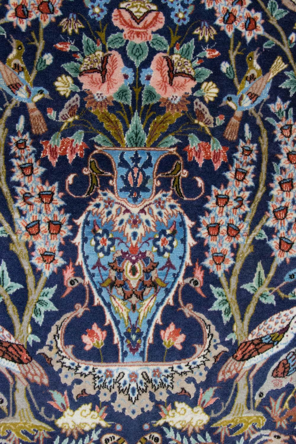 Dywan perski - Isfahan - Premium - 160 x 106 cm - ciemnoniebieski