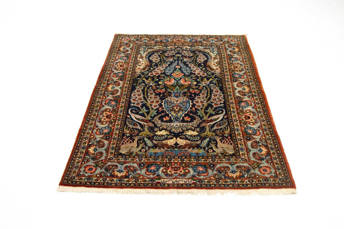 Dywan perski - Isfahan - Premium - 160 x 106 cm - ciemnoniebieski