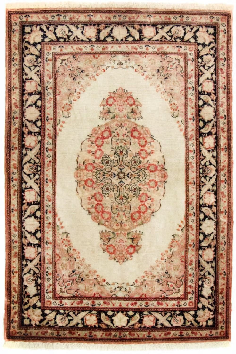 Jedwabny dywan - Ghom Silk - Premium - 120 x 70 cm - beżowy