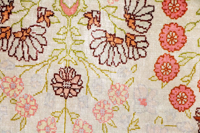 Jedwabny dywan - Hereke Silk - Premium - 100 x 64 cm - beżowy