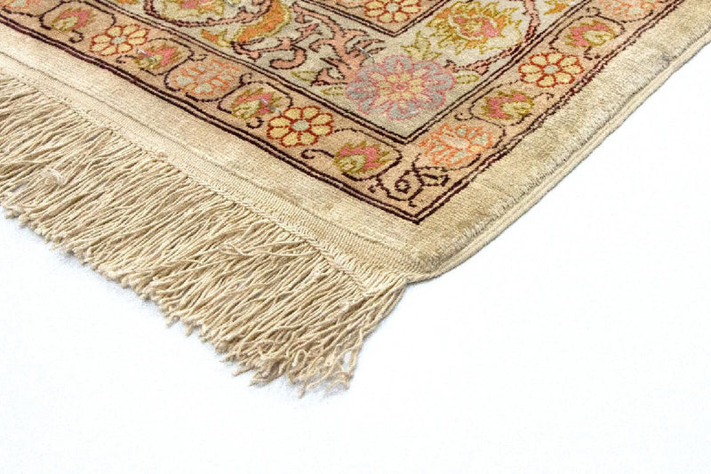 Jedwabny dywan - Hereke Silk - Premium - 100 x 64 cm - beżowy