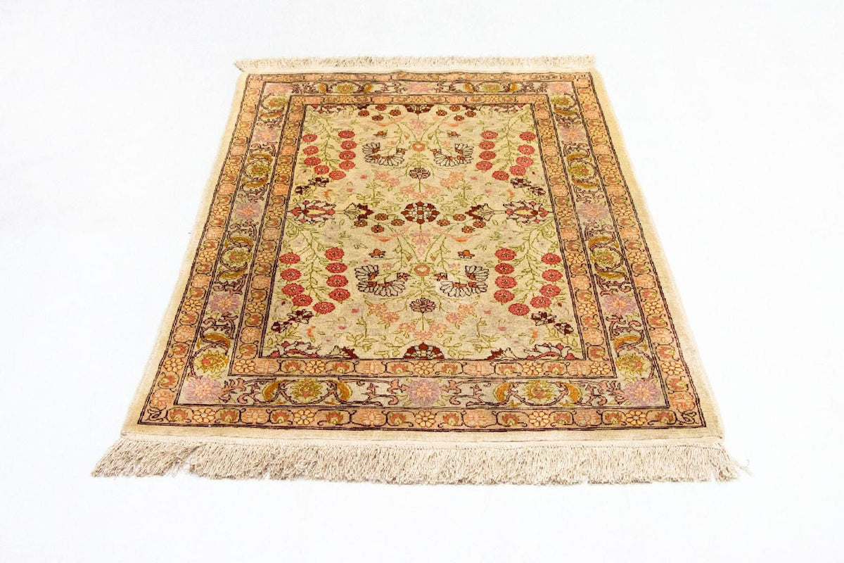 Jedwabny dywan - Hereke Silk - Premium - 100 x 64 cm - beżowy