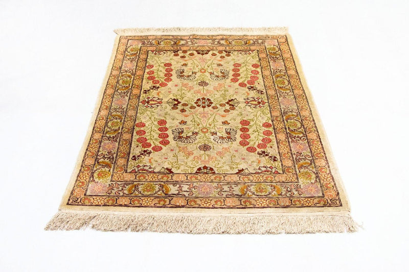Jedwabny dywan - Hereke Silk - Premium - 100 x 64 cm - beżowy