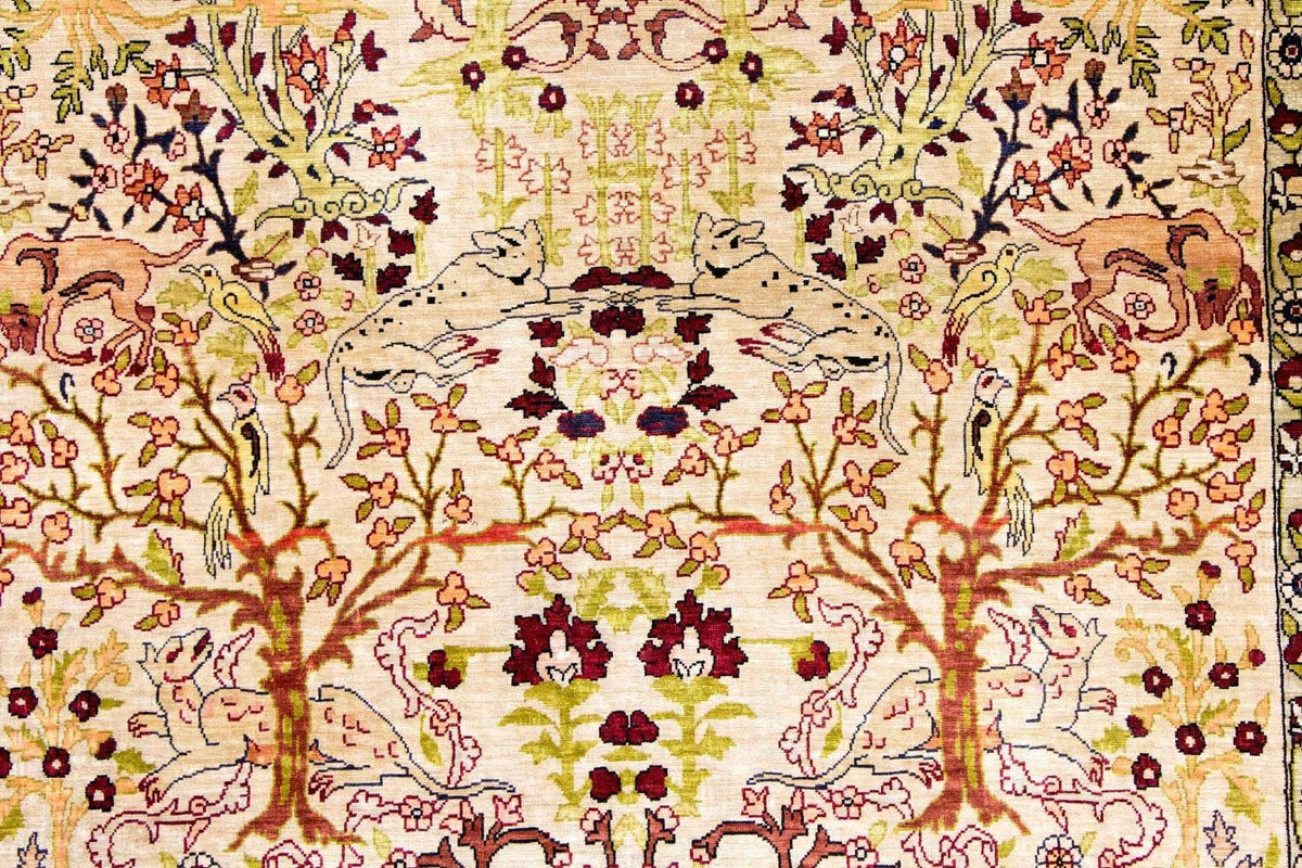 Jedwabny dywan - Hereke Silk - Premium - 150 x 92 cm - beżowy