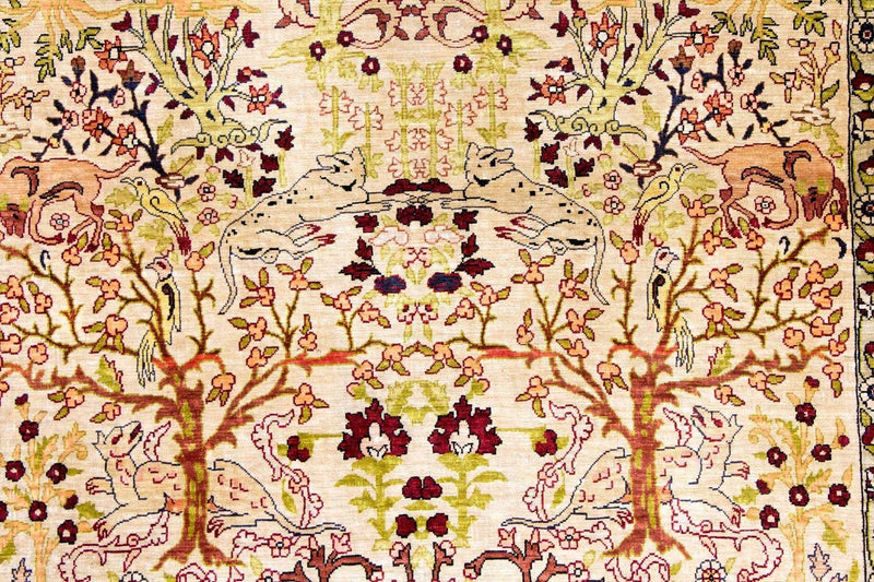 Jedwabny dywan - Hereke Silk - Premium - 150 x 92 cm - beżowy