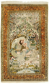 Jedwabny dywan - Kashmir Silk - 150 x 92 cm - wielokolorowy