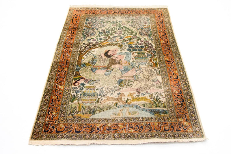 Jedwabny dywan - Kashmir Silk - 150 x 92 cm - wielokolorowy