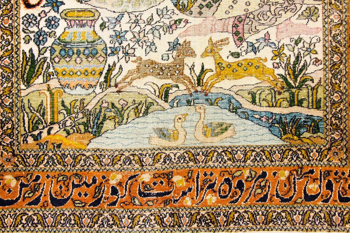 Jedwabny dywan - Kashmir Silk - 150 x 92 cm - wielokolorowy