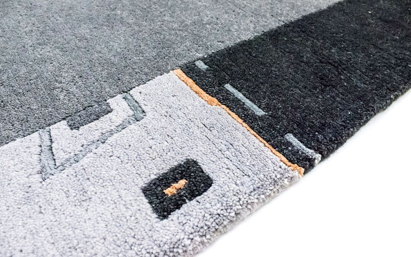 Dywan z Nepalu - 180 x 124 cm - srebrny