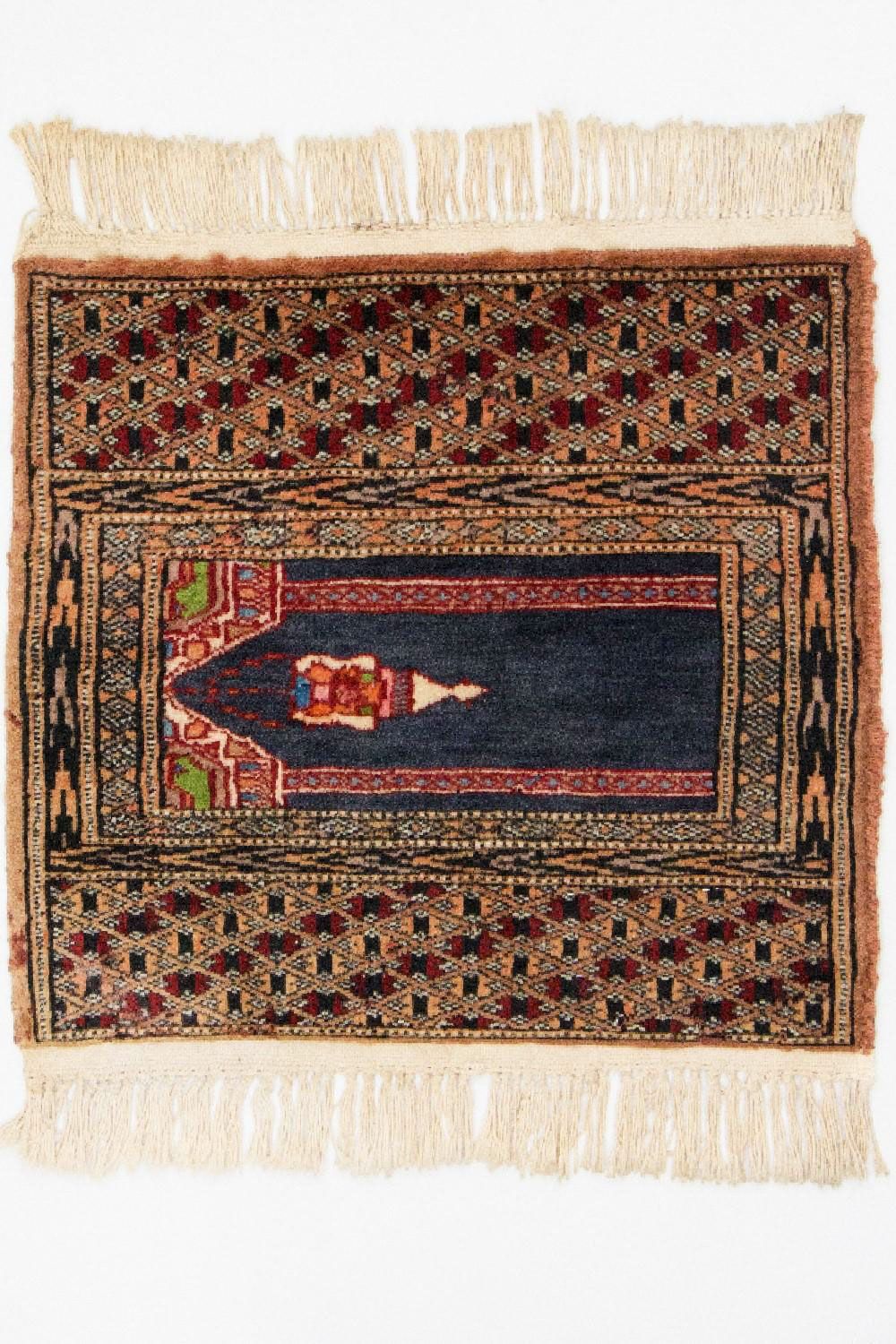 Afgański dywan - Bukhara kwadratowy  - 47 x 44 cm - niebieski