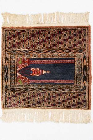 Afgański dywan - Bukhara kwadratowy  - 47 x 44 cm - niebieski