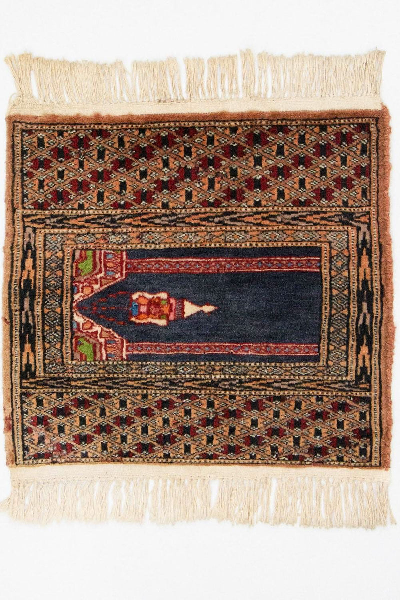Afgański dywan - Bukhara kwadratowy  - 47 x 44 cm - niebieski