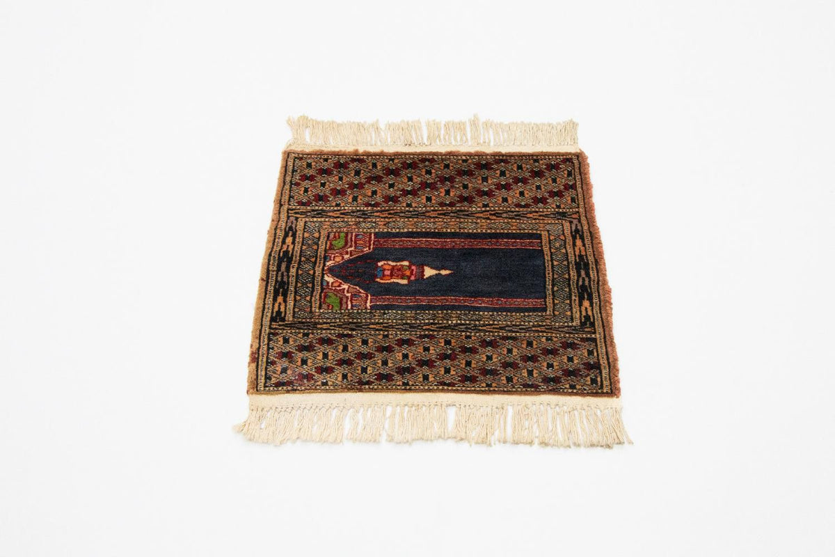 Afgański dywan - Bukhara kwadratowy  - 47 x 44 cm - niebieski