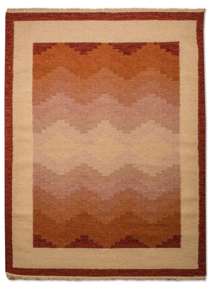 Dywan Kelim - modny - 200 x 140 cm - pomarańczowy