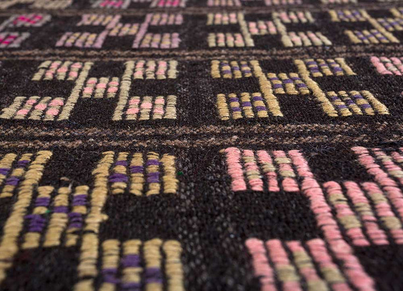 Dywan wełniany - 228 x 120 cm - fioletowy