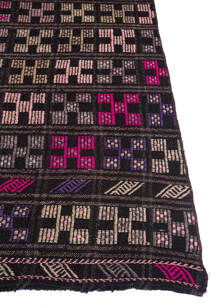 Dywan wełniany - 228 x 120 cm - fioletowy