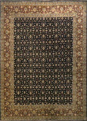 Dywan wełniany - 450 x 360 cm - niebieski