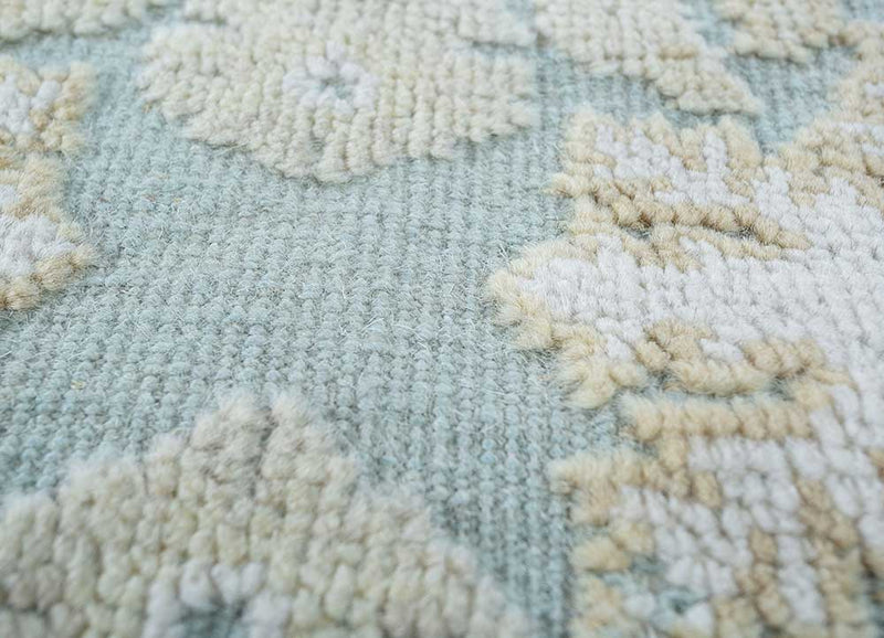 Dywan wełniany - 345 x 300 cm - niebieski