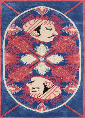 Dywan wełniany - 240 x 120 cm - niebieski