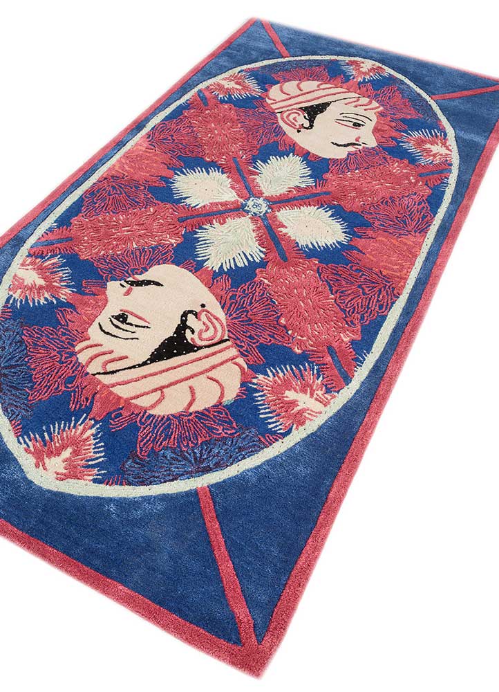 Dywan wełniany - 240 x 120 cm - niebieski