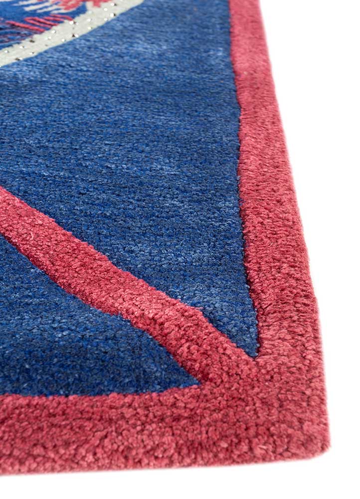 Dywan wełniany - 240 x 120 cm - niebieski