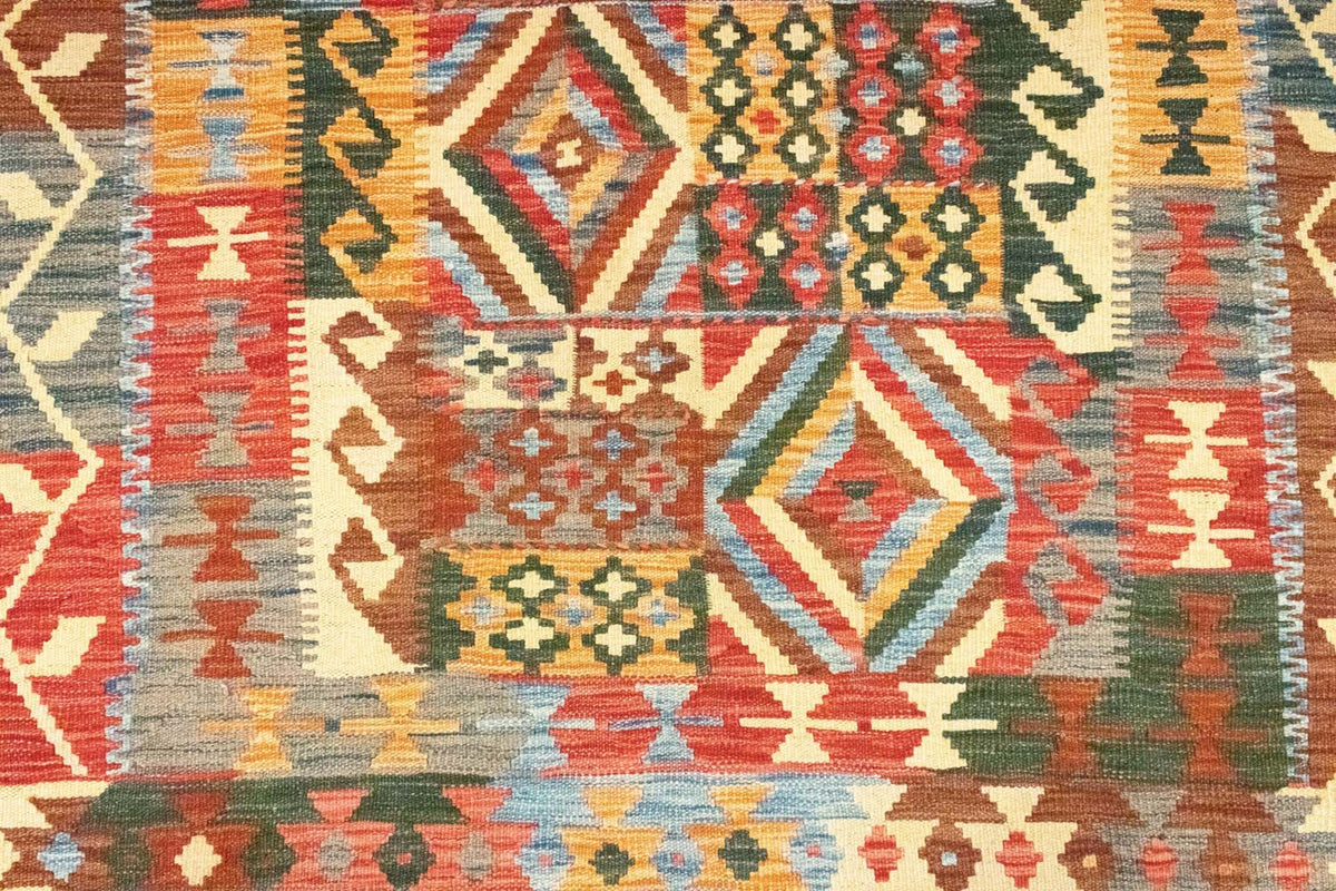 Dywan Kelim - Orientalny - 203 x 154 cm - pomarańczowy