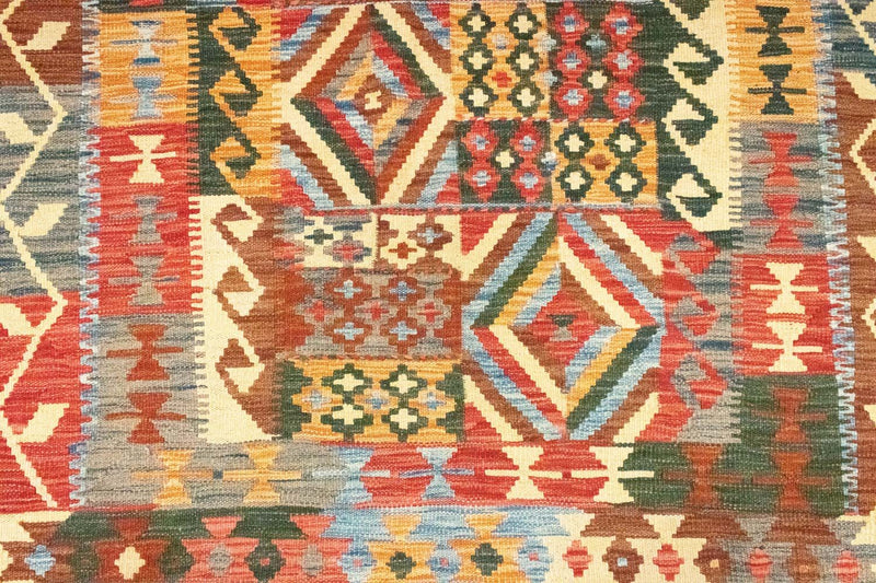 Dywan Kelim - Orientalny - 203 x 154 cm - pomarańczowy