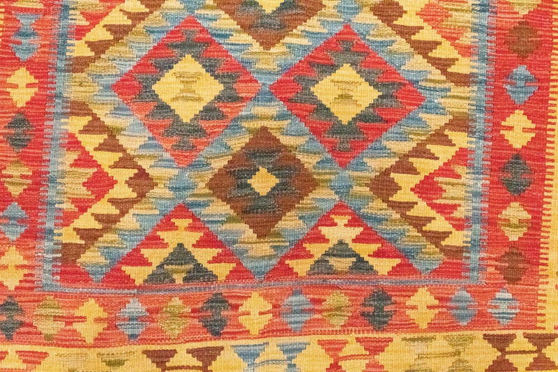 Dywan Kelim - Orientalny - 208 x 152 cm - żółty