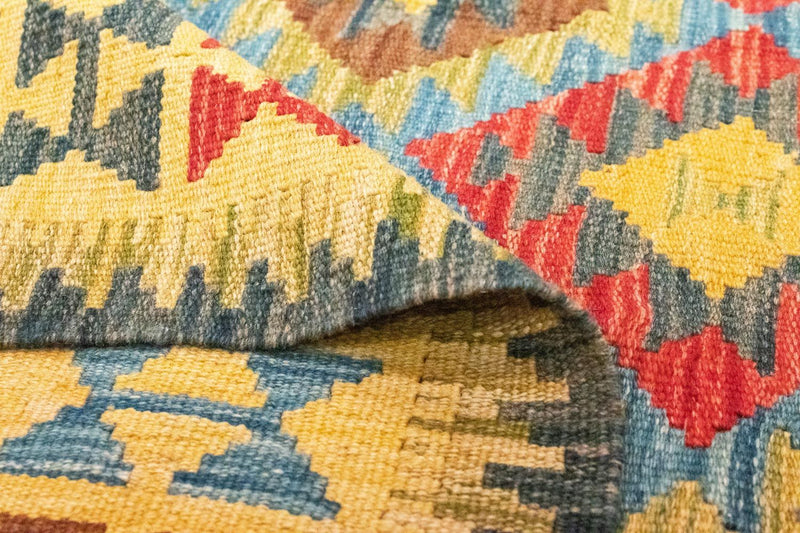 Dywan Kelim - Orientalny - 208 x 152 cm - żółty